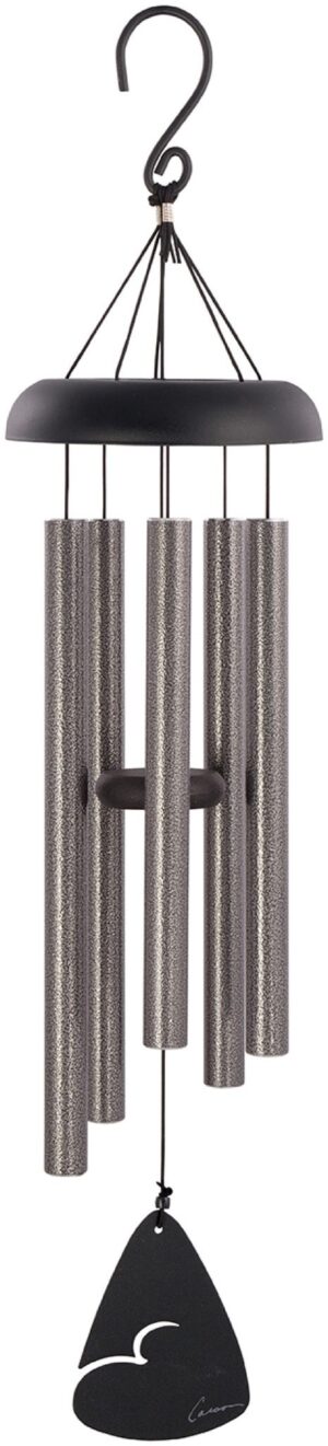 Carson Wind Chimes-pewter fleck-midnight blue fleck-forest green fleck-bronze fleck-black fleck-length-30”-powder coated aluminum-5 tubes-audio clip online