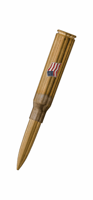 Fisher Space Pen -.338 Cartridge Pen with American Flag– Brass color-Polished Raw Brass Finish–Brass base material“4.19”