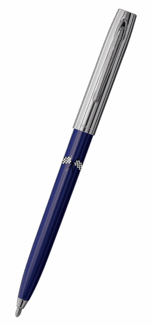 Fisher Space Pen-CapOMatic Plastic Checkered Flag Model- Blue with Chrome Cap-Plastic Base Material-Plastic Finish-Open 5.27″; Closed 5.13″