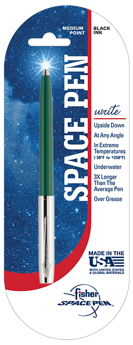 A can of Space Pen with its features listed.