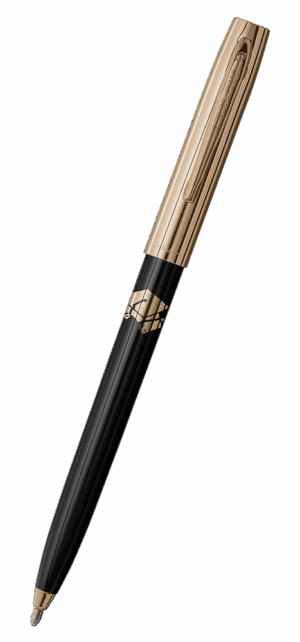 Fisher Space Pen-CapOMatic Plastic Model- Black with Gold Cap and Graduation Cap- Plastic Base Material-Plastic Finish-Open 5.27″; Closed 5.13″
