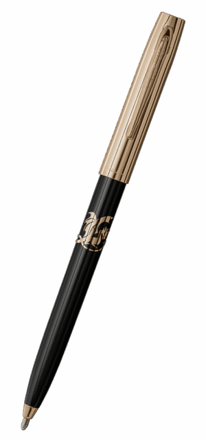 Fisher Space Pen-CapOMatic Plastic Gold Dragon Model- Black with Gold Cap-Plastic Base Material-Plastic Finish-Open 5.27″; Closed 5.13″