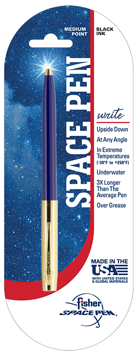 Space pen advertisement detailing its extreme functionality and durability.