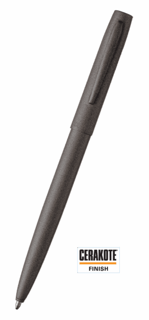 Fisher Space Pen-CapOMatic Cerakote Model-Tungsten color- Brass Base Material-Cerakote Finish-Open 5.27″; Closed 5.13″