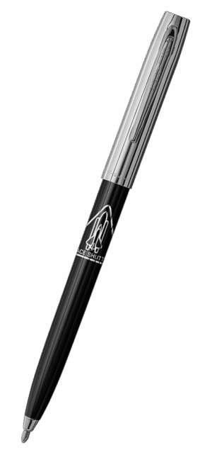 Fisher Space Pen-CapOMatic Plastic Shuttle Imprint Model-Black with Chrome Cap and Imprint-Plastic Base Material-Plastic Finish- Open 5.27″; Closed 5.13″