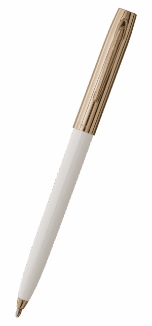 Fisher Space Pen-CapOMatic Plastic Model- White with Gold Cap color- Plastic Base Material-Plastic Finish-Open 5.27″; Closed 5.13″