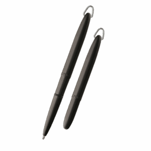 Fisher Space Pen-Bullet Jump Ring Model-Matte Black color-Brass Base Material- Powder Coated Finish 5.35″; Closed 3.77″