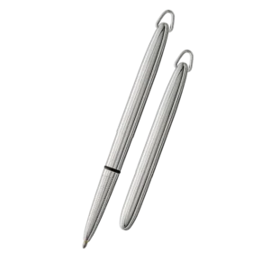 Fisher Space Pen-Bullet Jump Ring Model-Chrome color-Brass Base Material- Chrome Plated finish 5.35″; Closed 3.77″Fisher Space Pen-Bullet Jump Ring Model-Chrome color-Brass Base Material- Chrome Plated finish 5.35″; Closed 3.77″