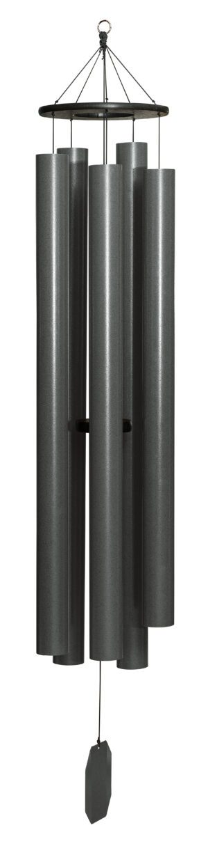 Lambright Wind Chimes-Music of the Universe-truillusion black-powder coated aluminum-5 to 6 tubes- sail engraving- audio clip online