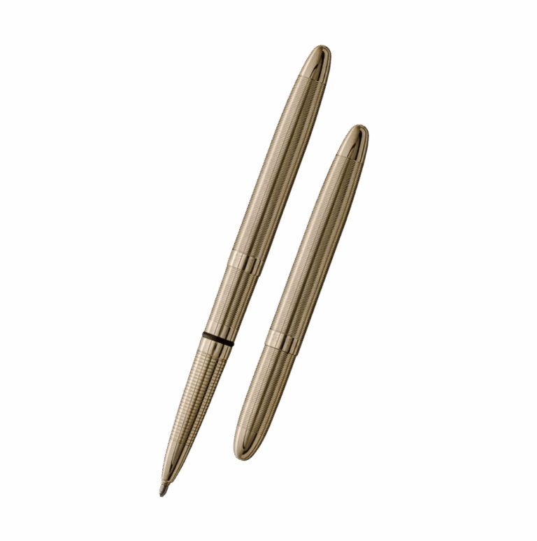 Fisher Space Pen-Traditional Bullet Model-Gold color-Brass Base Material-Lacquered brass finish-Open 5.35″; Closed 3.77