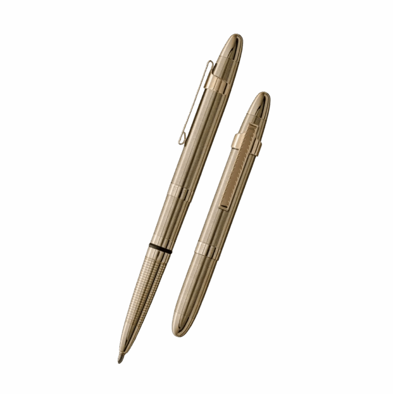 Two elegant beige pens with silver accents on a neutral background.