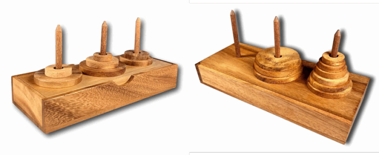 tower-of-Hanoi-7 or 9 piece-creative crafthouse-natural wood color-wood