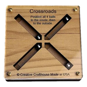 crossroads puzzle-natural wood, silver colors-wood steel