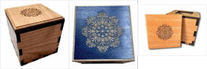 secret stash puzzle box-creative crafthouse-natural wood and blue colors-wood