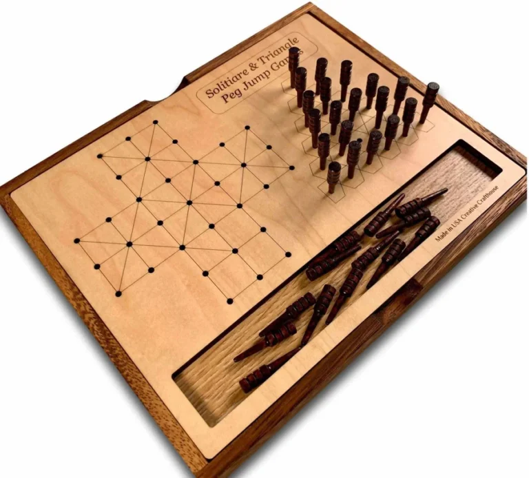 solitiare-triangle-peg-jump-board-games-creative crafthouse-natural wood color-wood